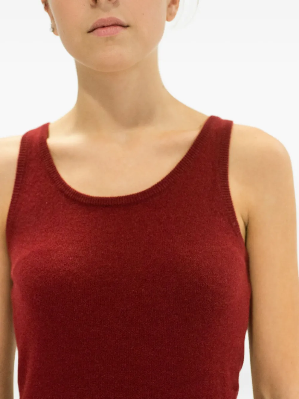 La Rose Knitted Tank Top In Red