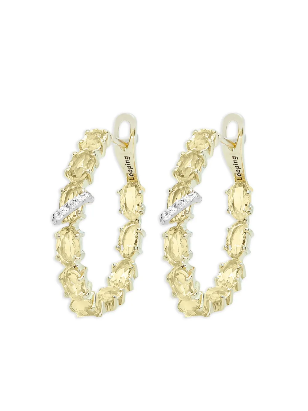 Brumani 18K yellow and white gold Looping diamond and citrine earrings - Oro