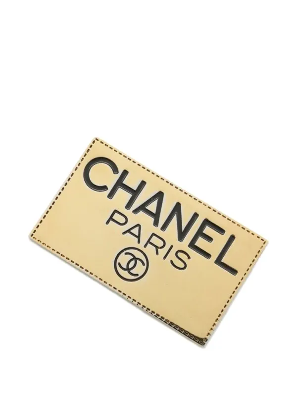 CHANEL Pre-Owned 20th Century Gold Plated Logo Plate Brooch Costume Brooch  Gold FARFETCH IN