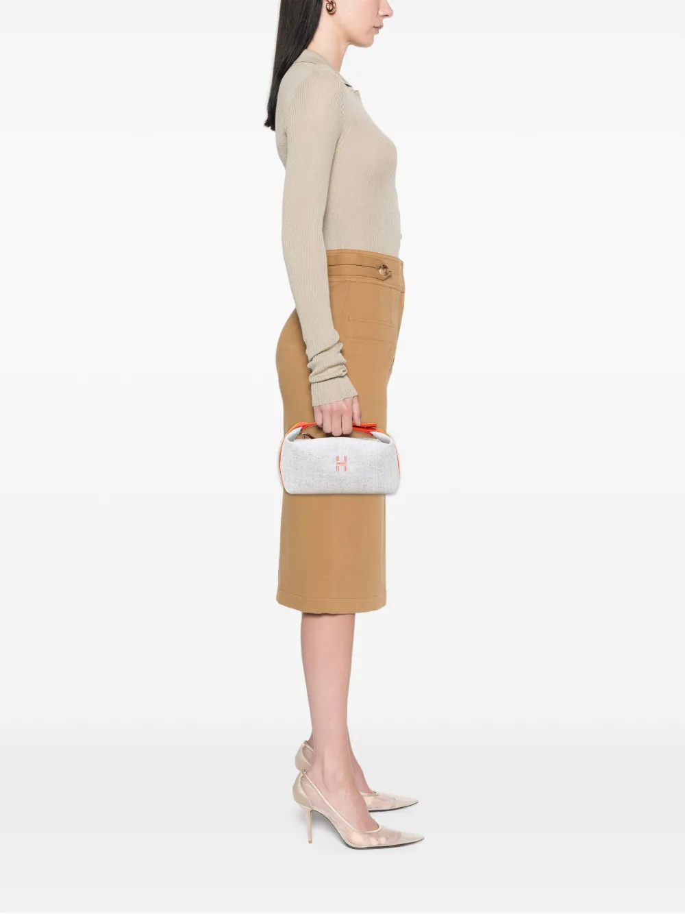 Hermès Pre-Owned 2020-2025 Small Wool Bride A Brac Rocabar Case vanity bag | Pre-Owned | Image 2