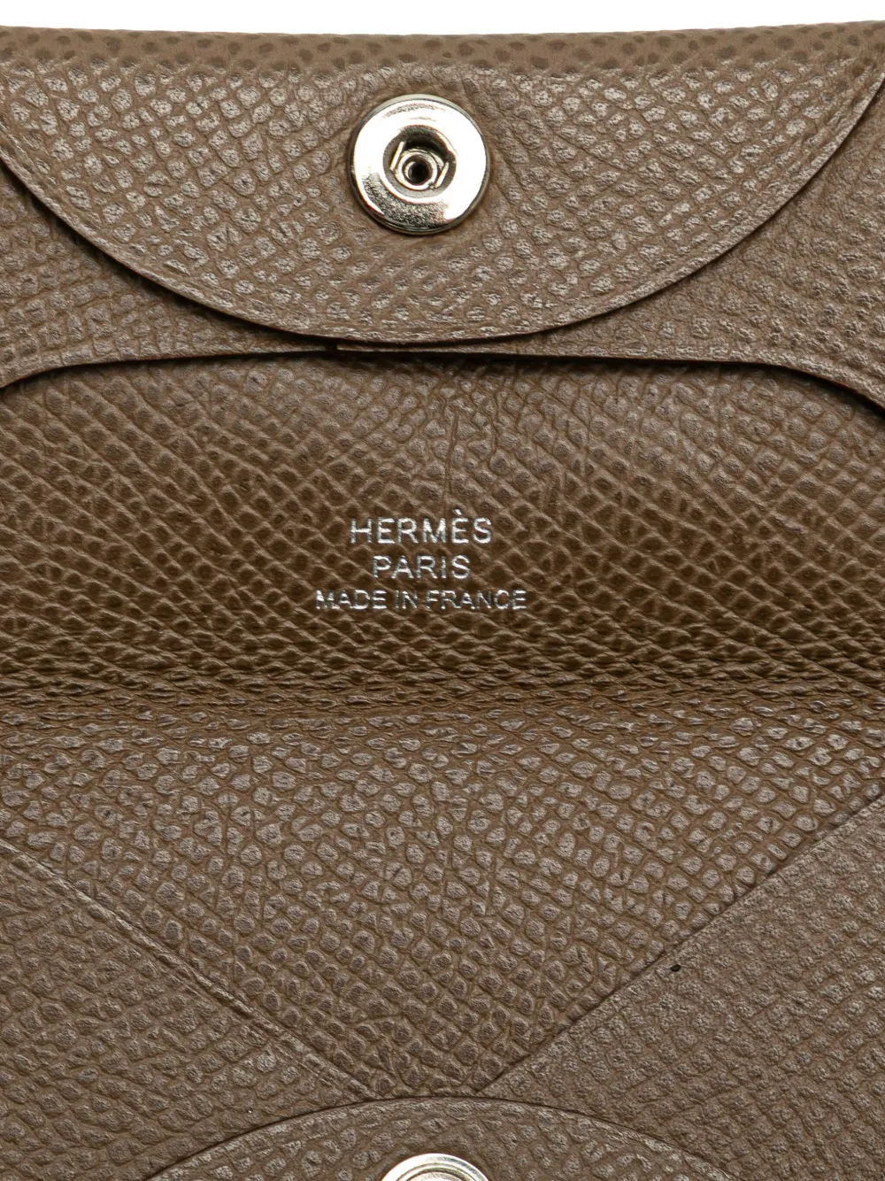 Pre-owned Hermes 2022 Epsom Bastia Coin Pouch In Brown