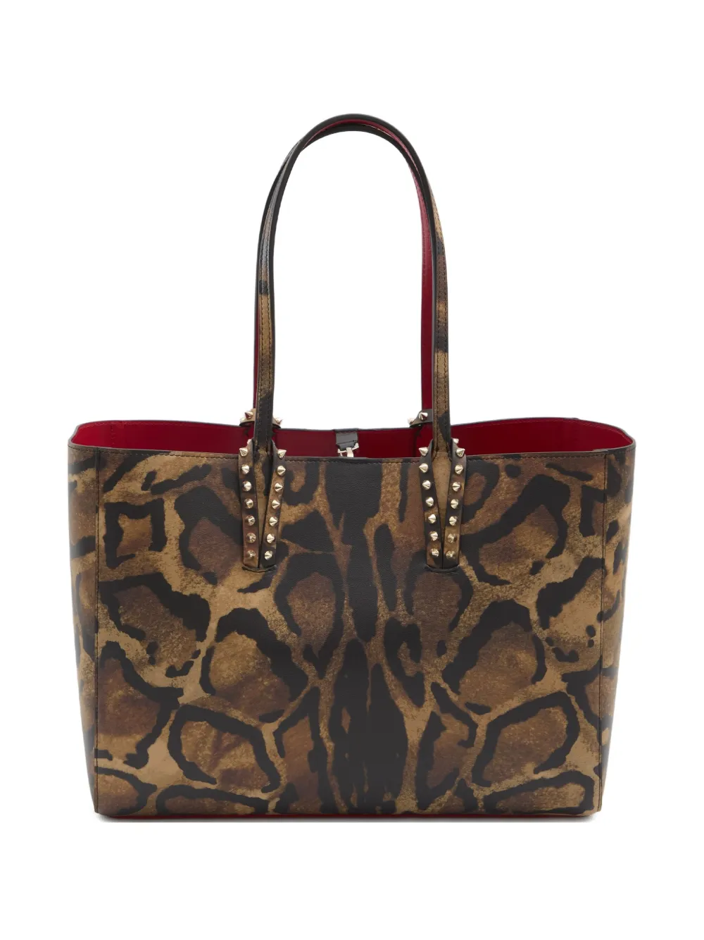 Christian Louboutin Cabata stud-embellished animal-print tote bag | Brown | Image 1