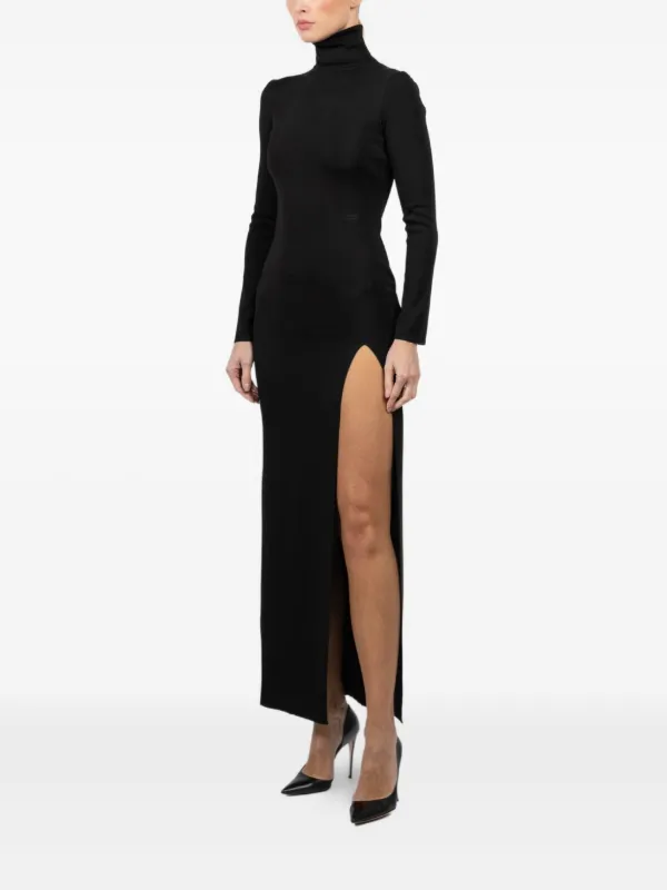 La Galpa Turtleneck side-split Dress | Black | FARFETCH La Galpa Turtleneck side-split Dress | Black | FARFETCH