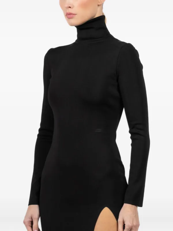 La Galpa Turtleneck side-split Dress | Black | FARFETCH