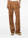 R13 pleated checked pants - Brown
