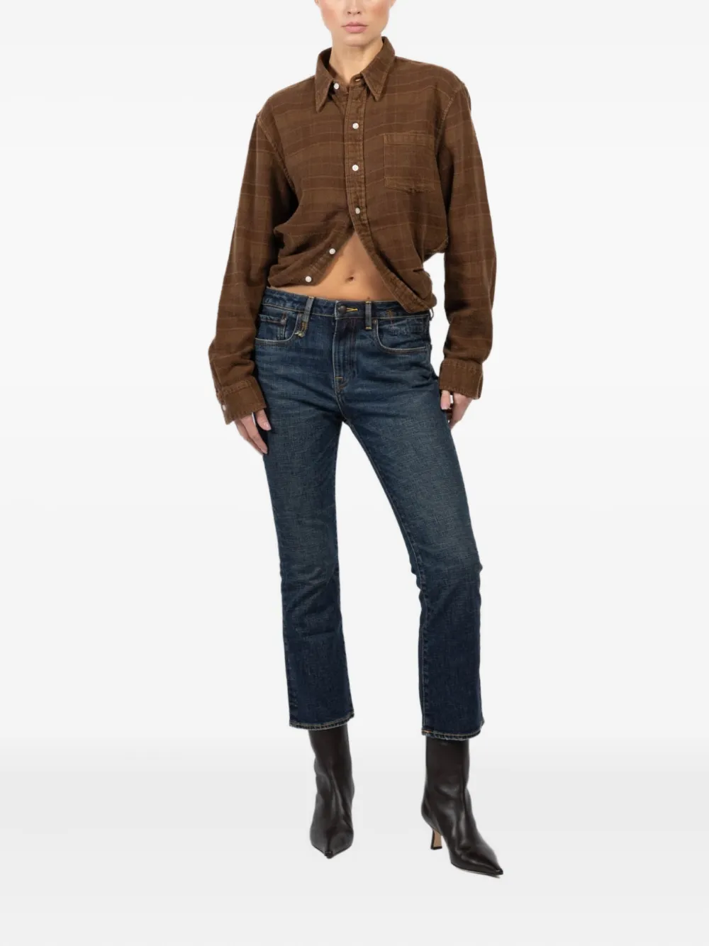 R13 faded-wash cotton jeans - Blauw