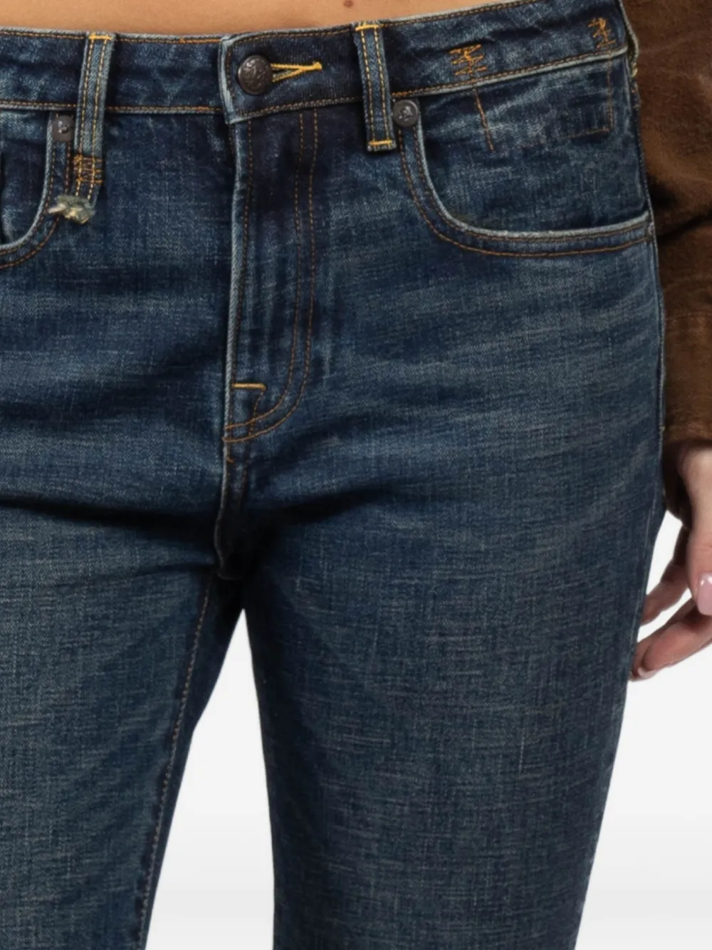 R13 Faded-wash Cotton Jeans In Blue