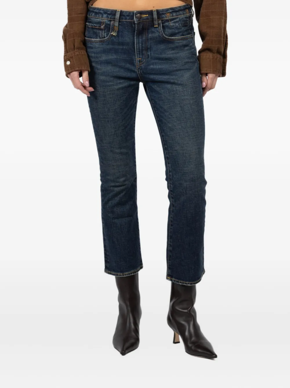 R13 Faded-wash Cotton Jeans In Blue