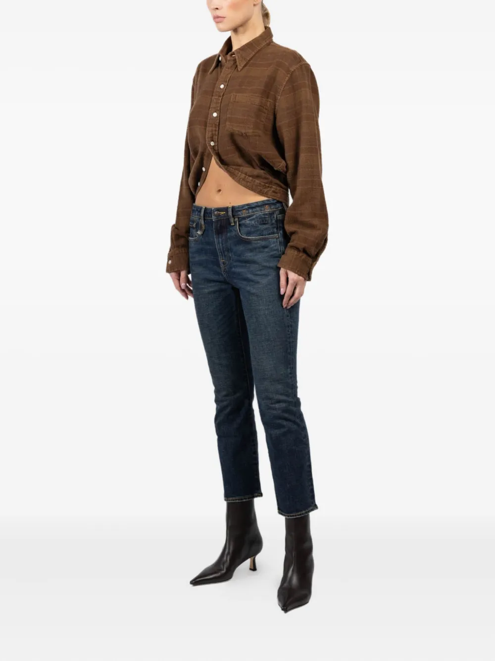 R13 Faded-wash Cotton Jeans In Blue