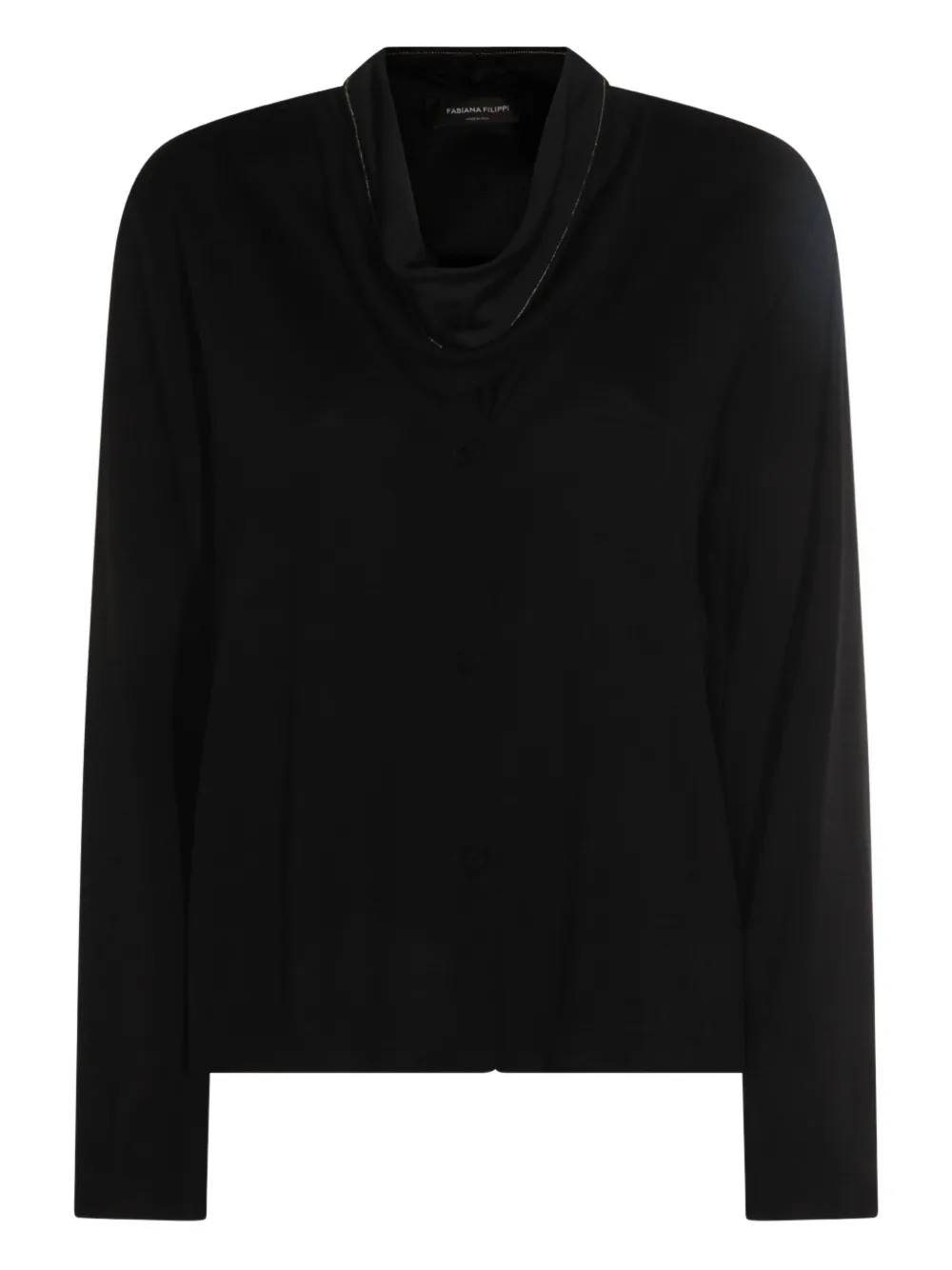 Fabiana Filippi cowl-neck button top | Black | Image 1