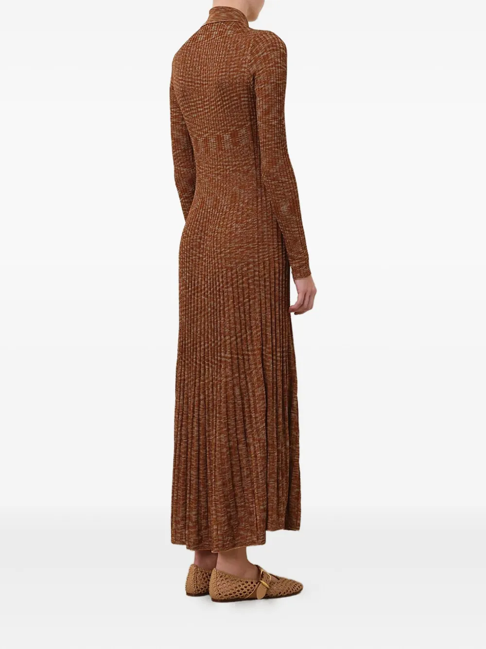 Zimmermann Mouline Buttoned Midi Dress In Brown