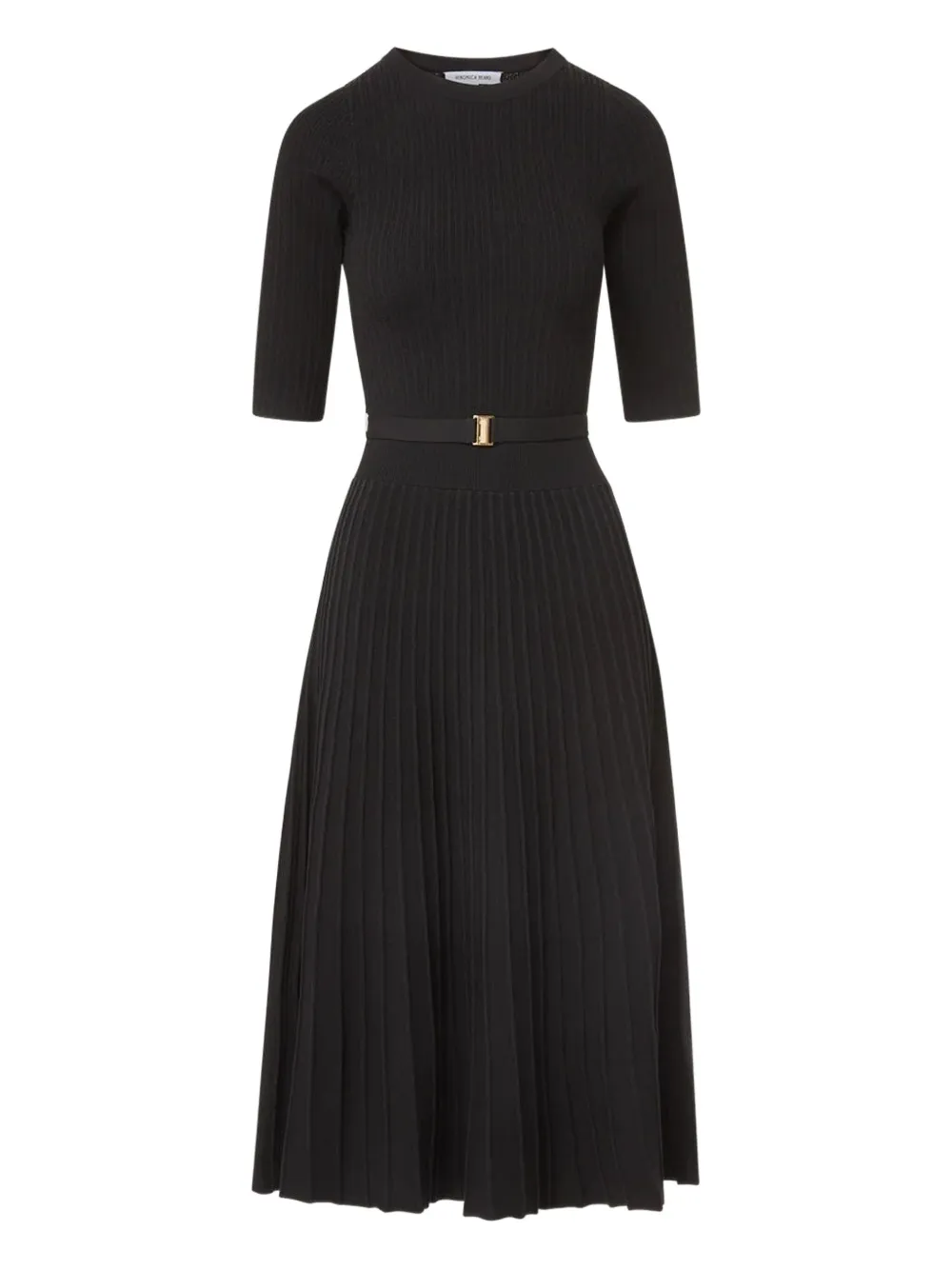 Veronica Beard Elthea pleated knitted midi dress - Black