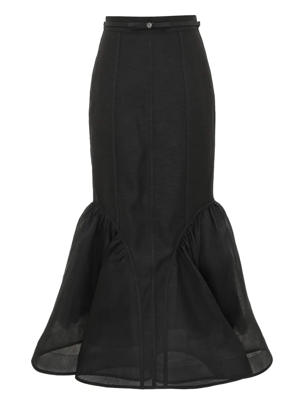 Zimmermann Hypnotic Panelled Pencil Midi Skirt In Black