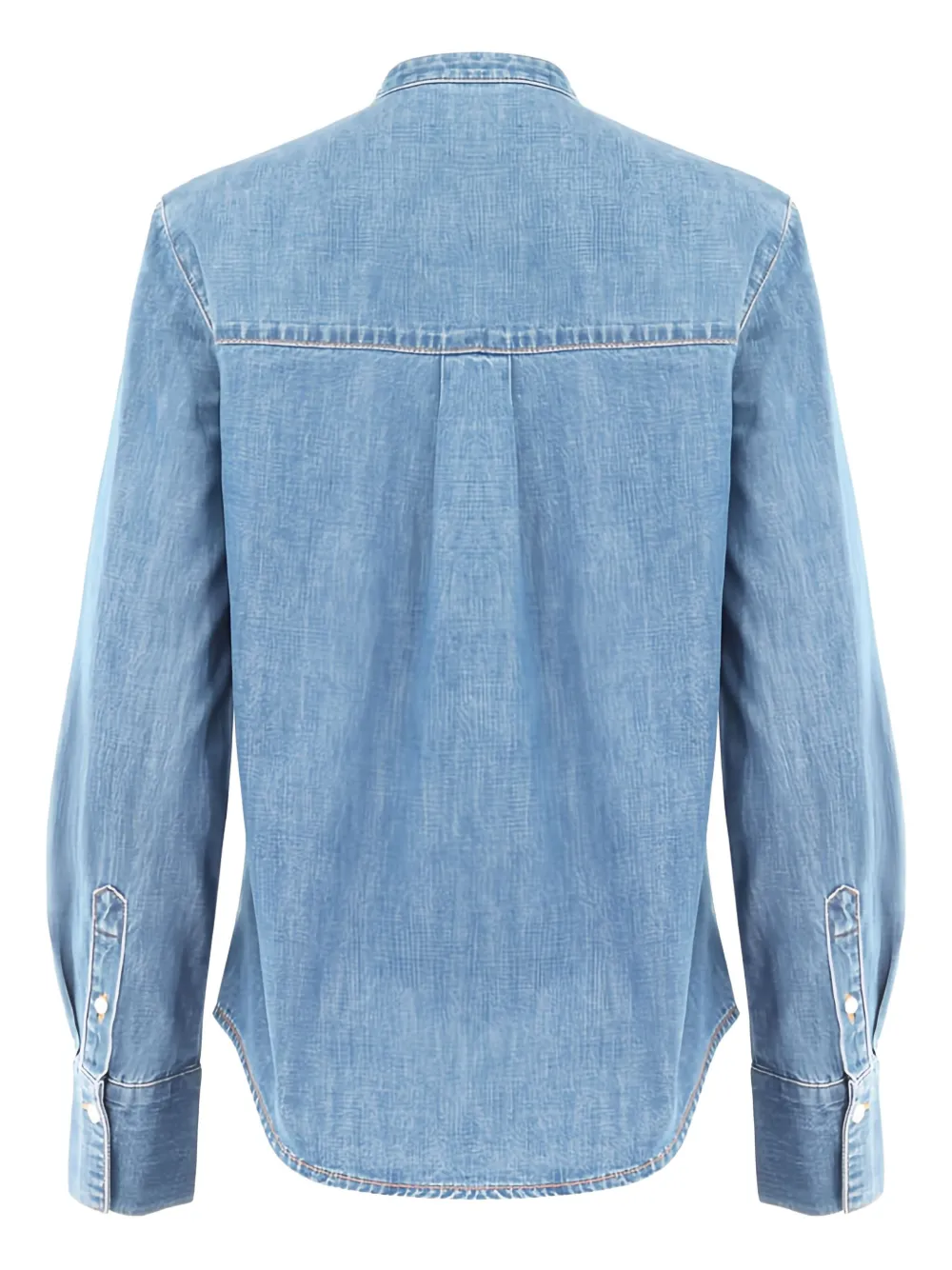 Veronica Beard Gabby tie-neck denim shirt - Blauw