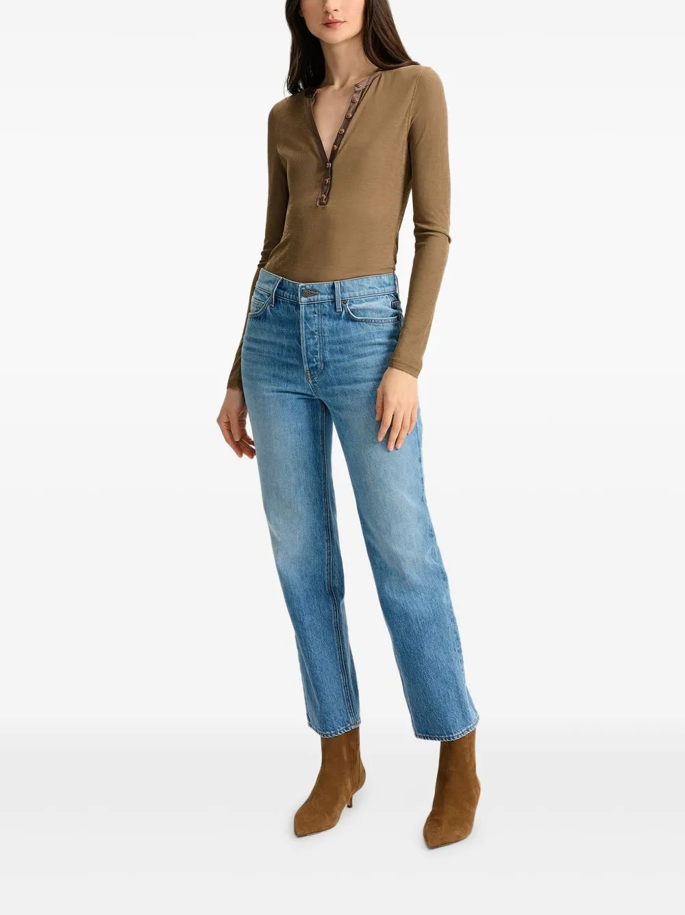 Veronica Beard mid rise straight Leah jeans - Blauw