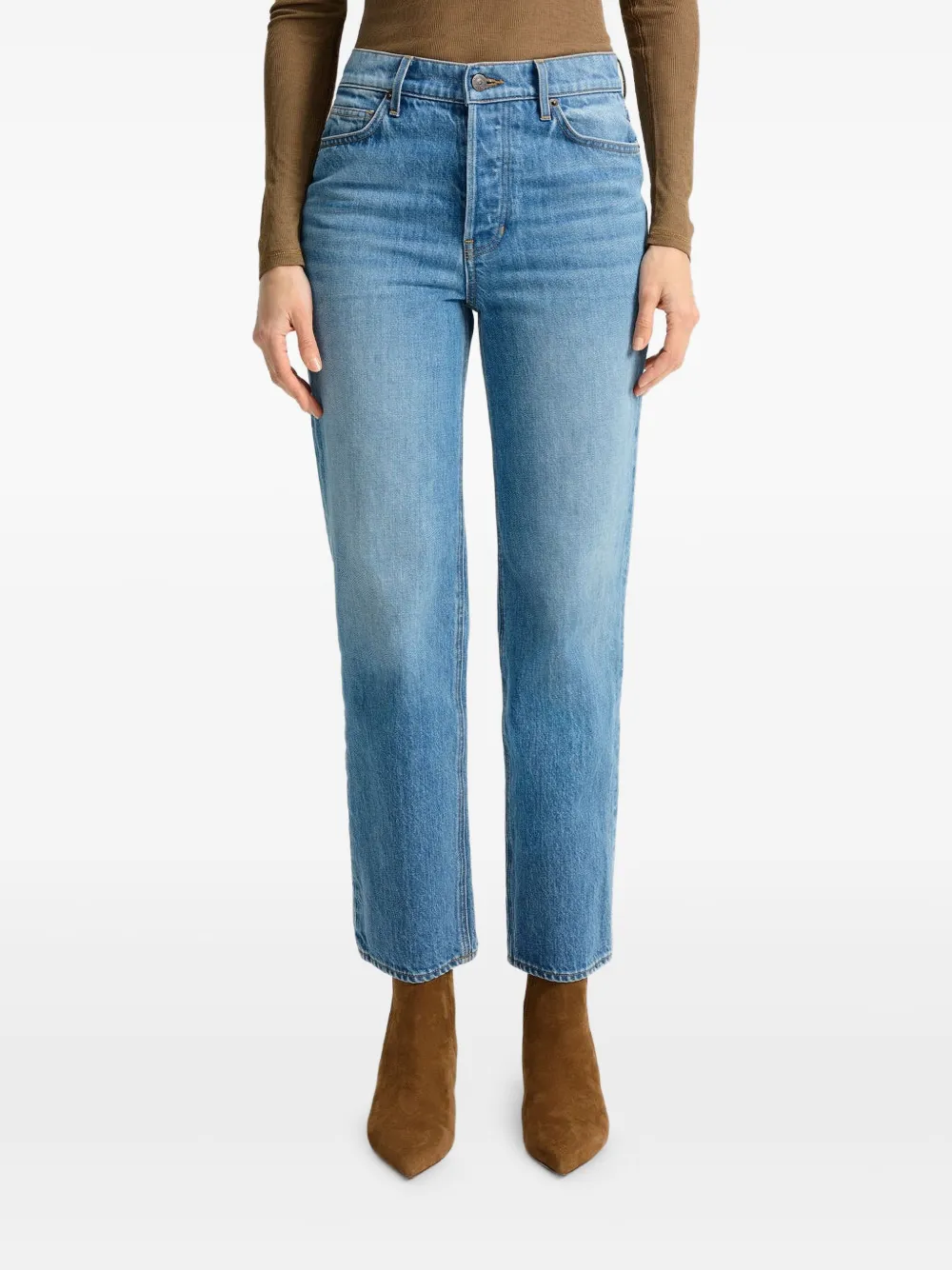 Veronica Beard Leah mid-waist straight jeans Blauw