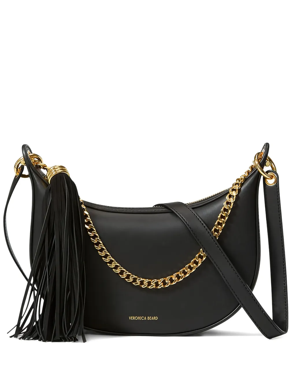 Veronica Beard Small Fortune Chain-embellished Shoulder Bag In Black