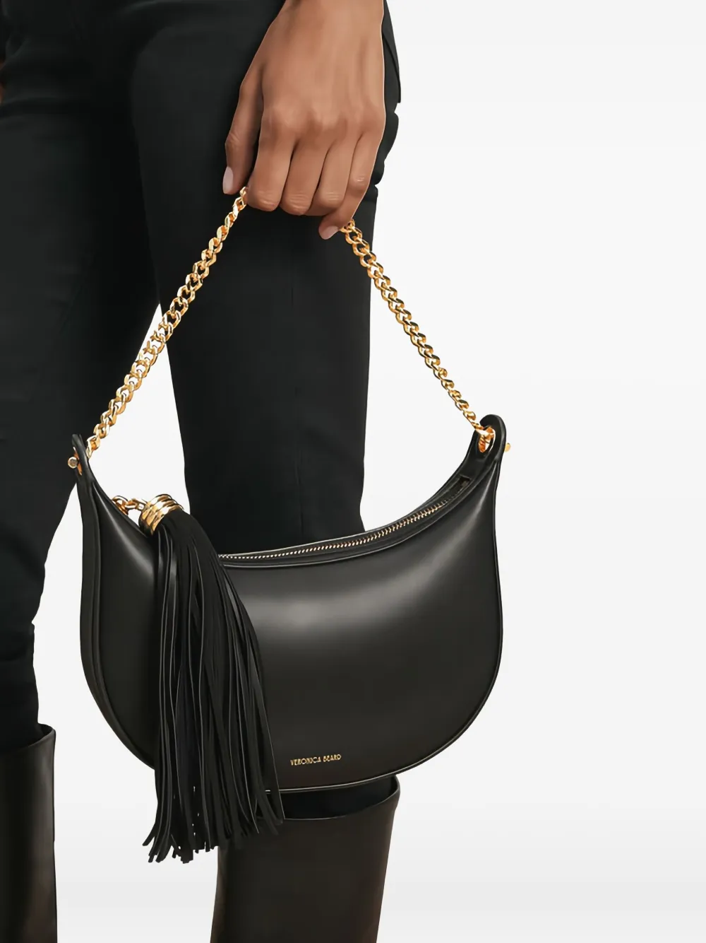Veronica Beard small Fortune chain-embellished shoulder bag - Zwart