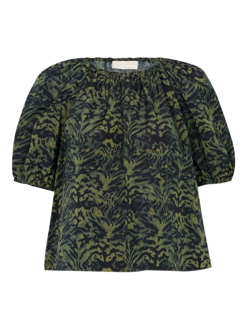 Ulla Johnson Talie Short-sleeve Blouse In Green