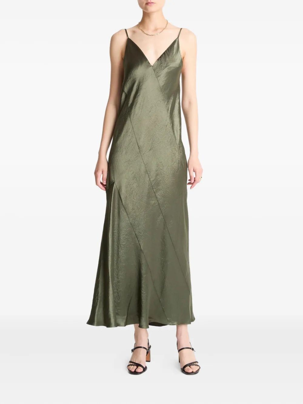 Vince slip dress midi con paneles | verde | Image 1