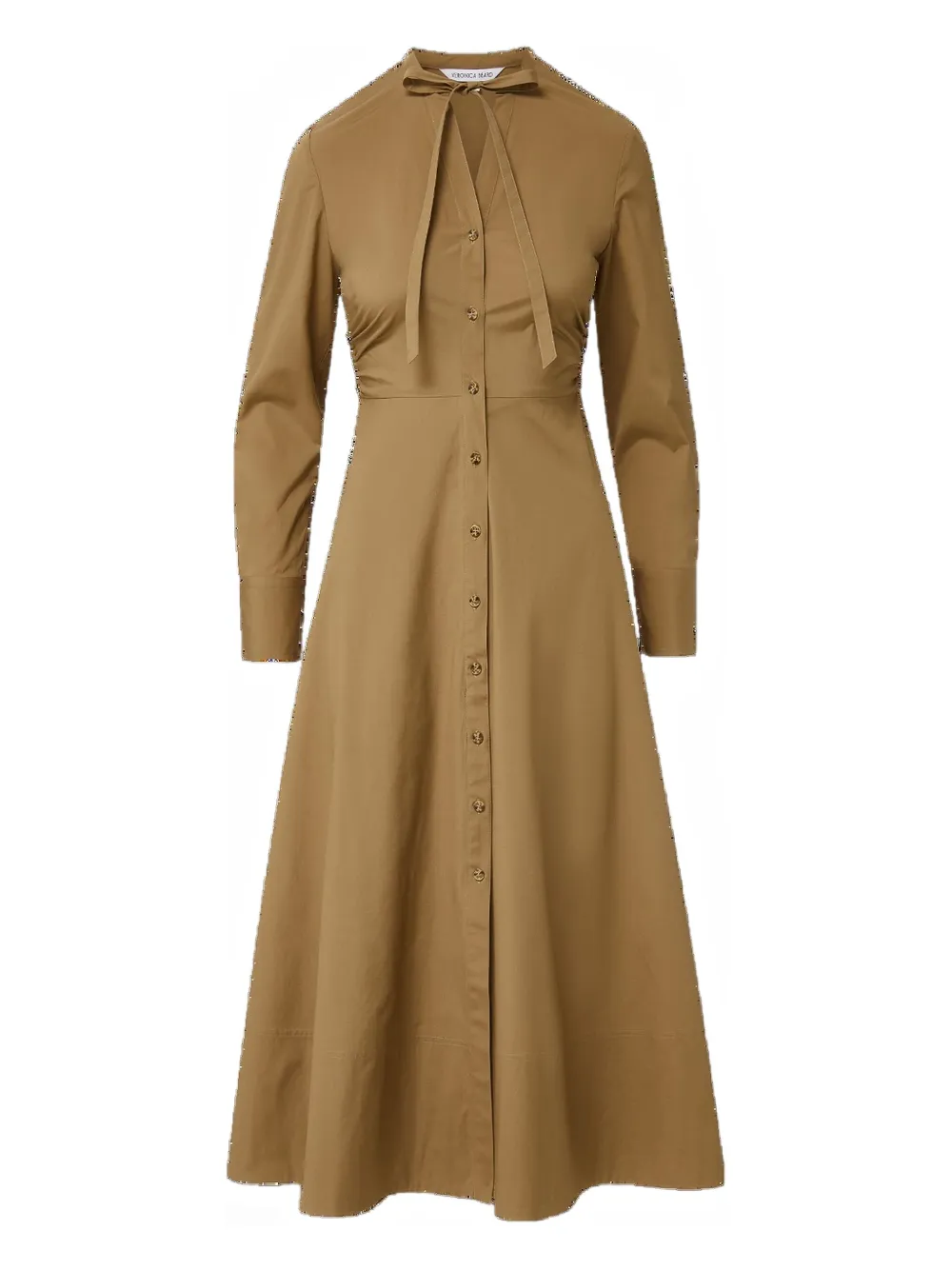 Veronica Beard Honora Buttoned Midi Dress In Brown
