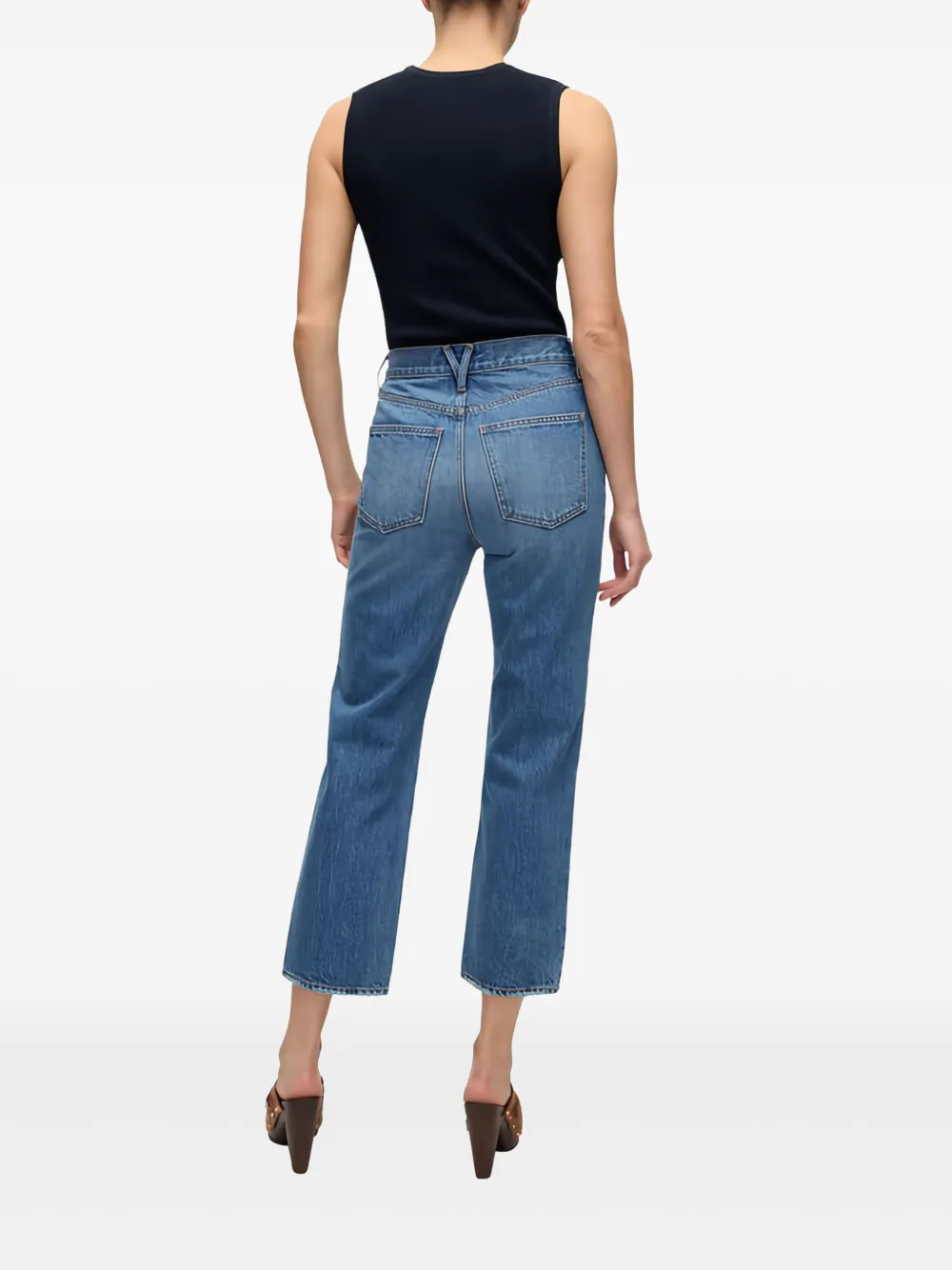 Veronica Beard Sid geribbelde top met ronde hals Blauw