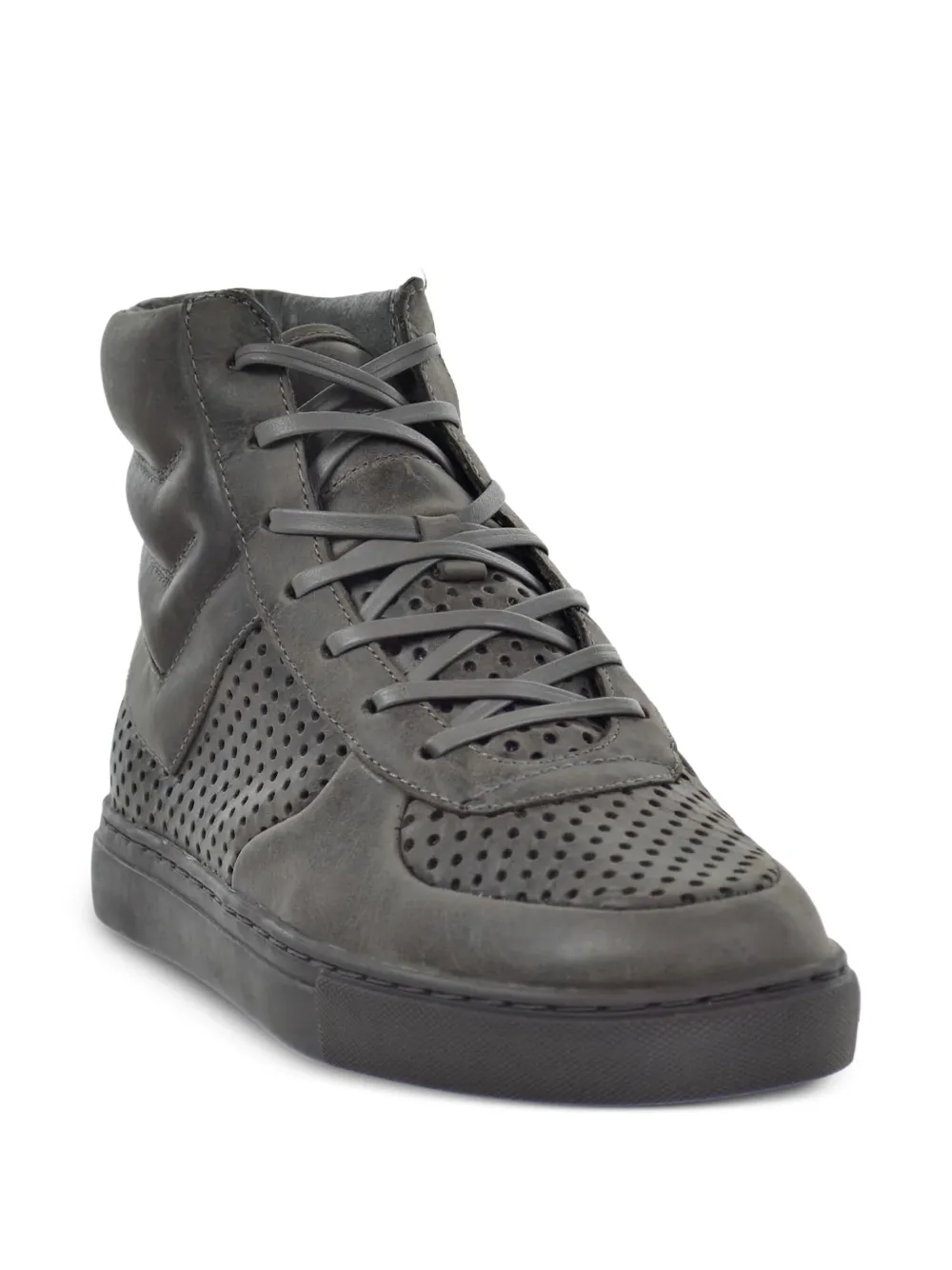 Pony Mercer leather high-top sneakers Grey