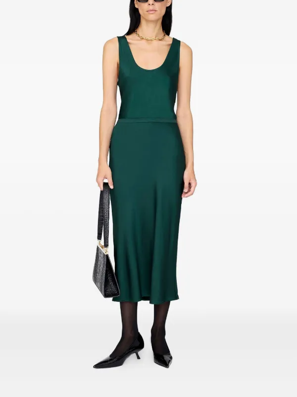 ANINE BING Bar Silk Skirt | Green | FARFETCH GE