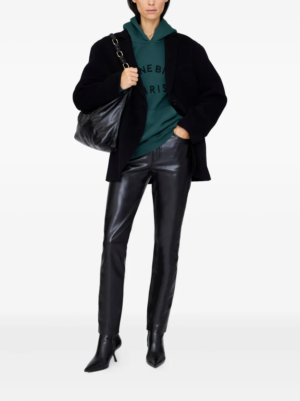 ANINE BING hooded harvey sweatshirt - Groen