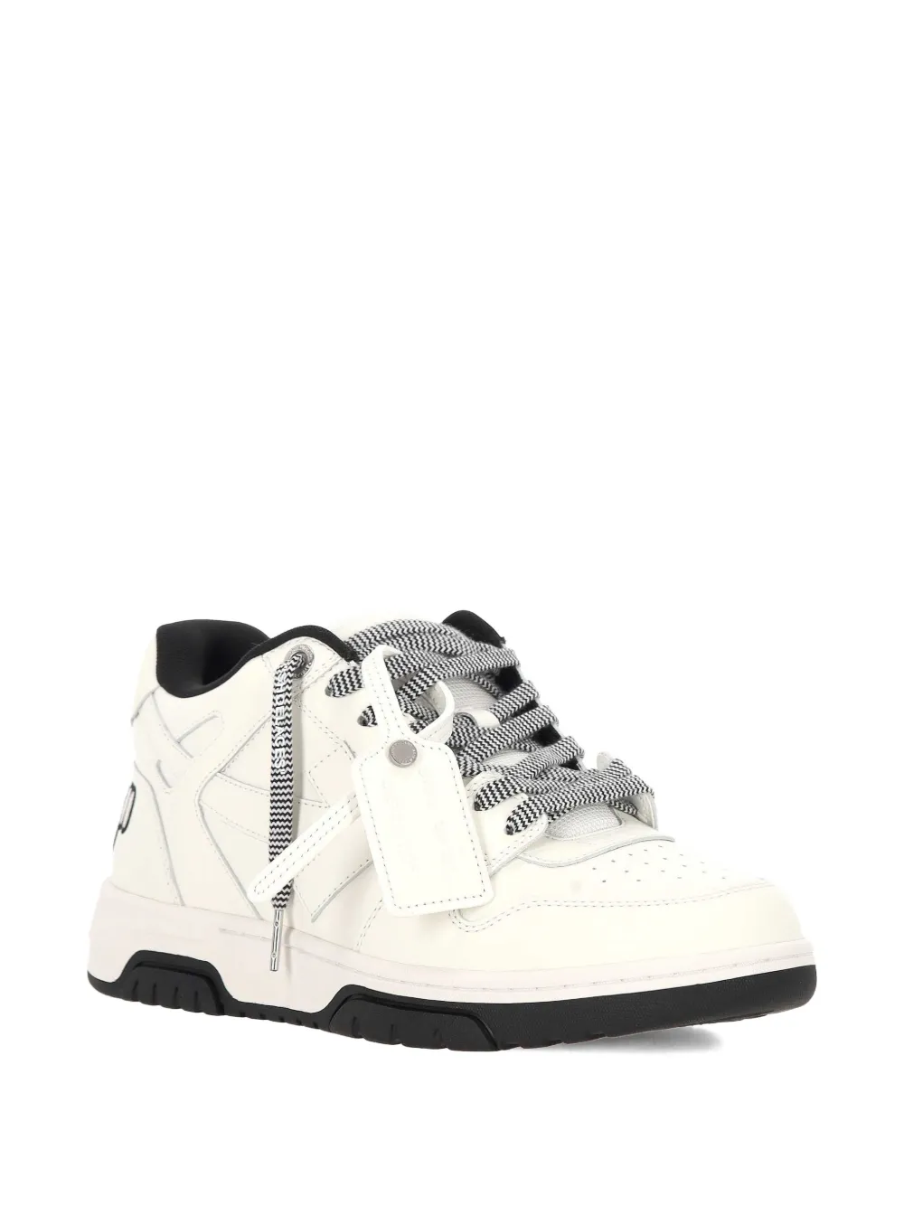 Off-white Logo-detail Leather Sneakers In White