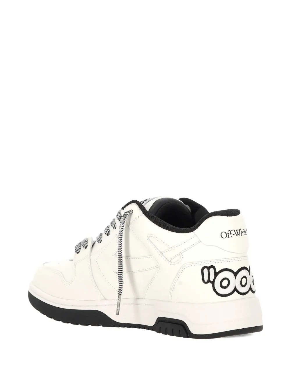 Off-white Logo-detail Leather Sneakers In White