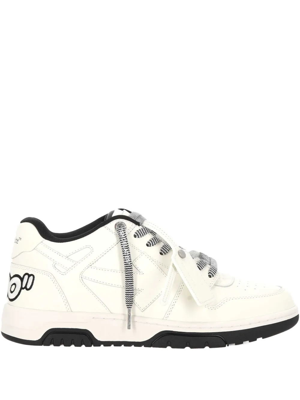 Off-white Logo-detail Leather Sneakers In White