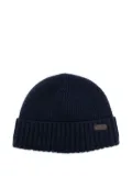 Barbour ribbed logo beanie - Blue