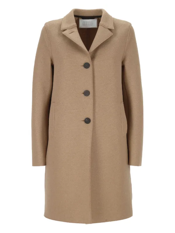 Harris Wharf London button-fastening Wool Coat Brown