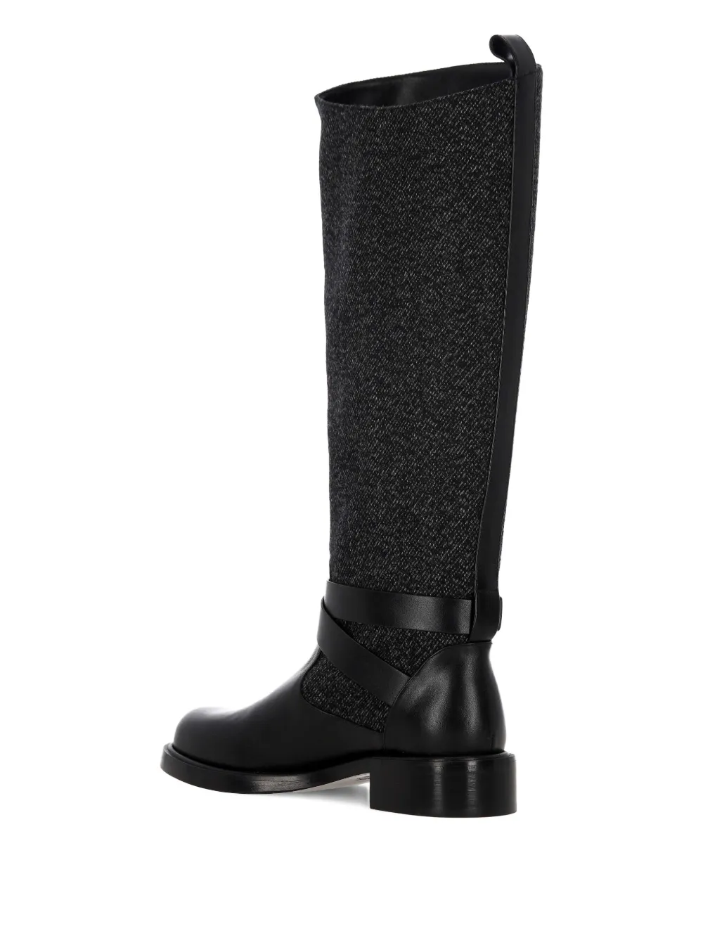 Stuart Weitzman Tweed laarzen met gespdetail Zwart