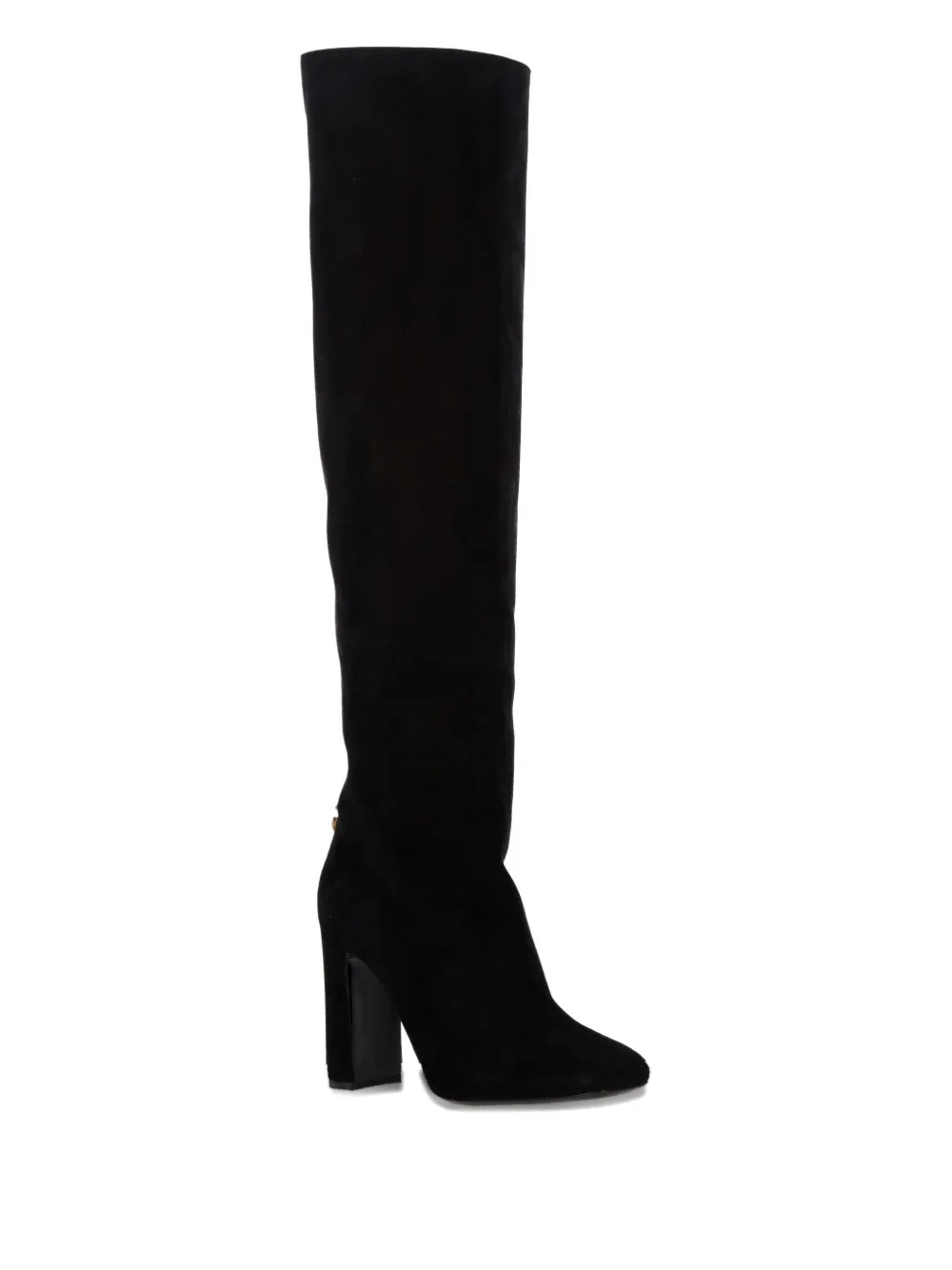 Dolce & Gabbana Chain-embellished Block-heel Boots In Black