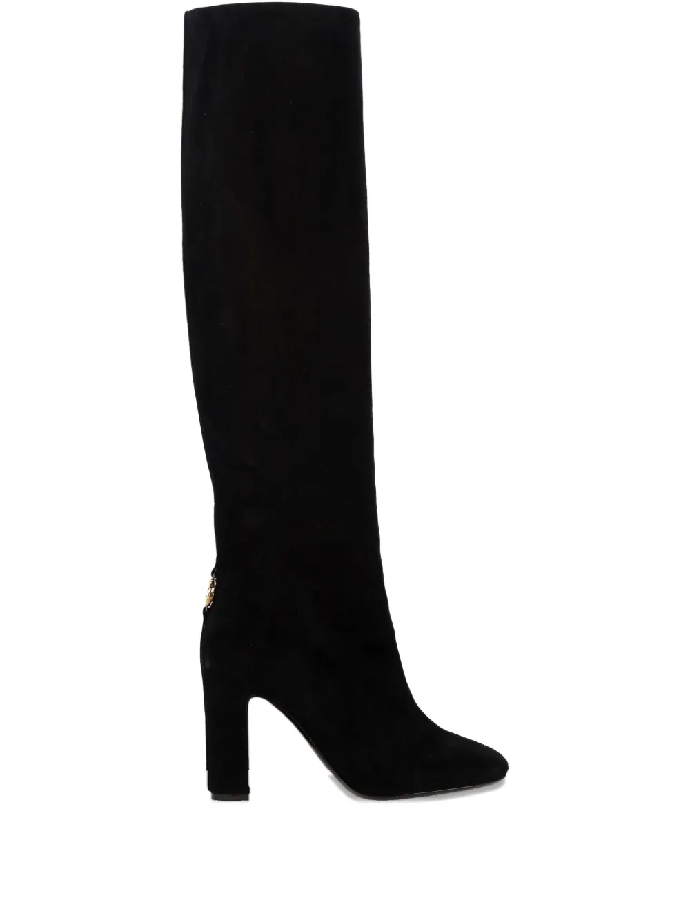 Dolce & Gabbana Chain-embellished Block-heel Boots In Black