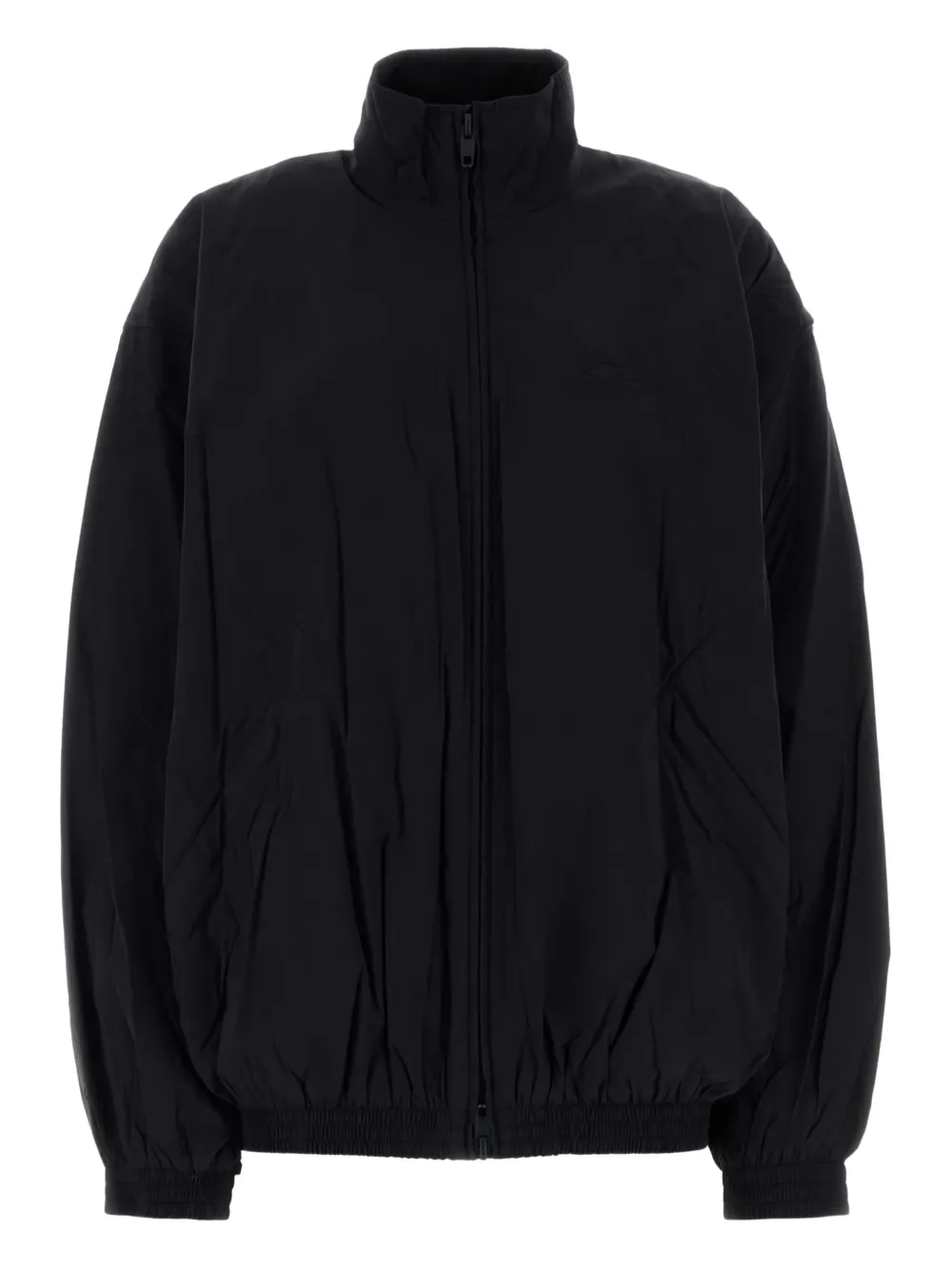 Balenciaga Slate Tech Fabric Oversize Windbreaker In Black