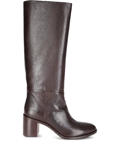 P.A.R.O.S.H. leather block-heel boots