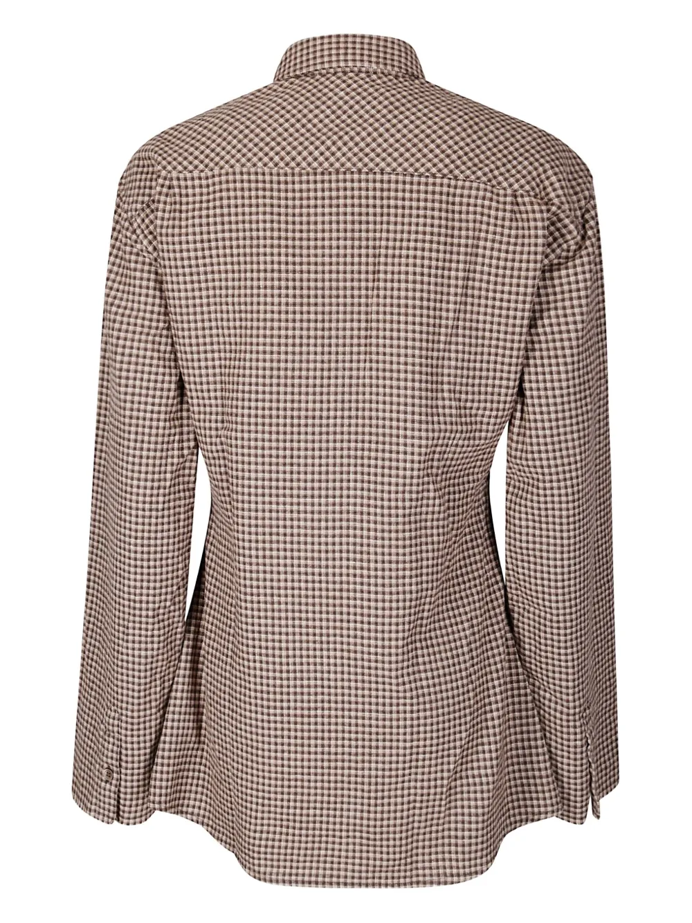 OUR LEGACY Daisy blouse met gingham-ruit - Beige