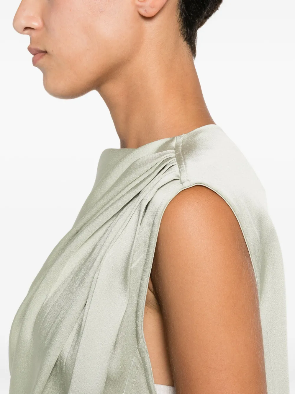 Jil Sander Geplooide mouwloze maxi-jurk Groen