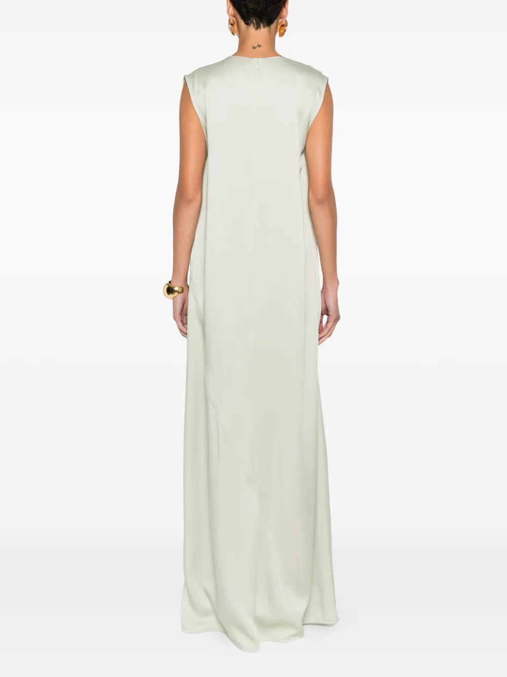 Jil Sander Geplooide mouwloze maxi-jurk Groen