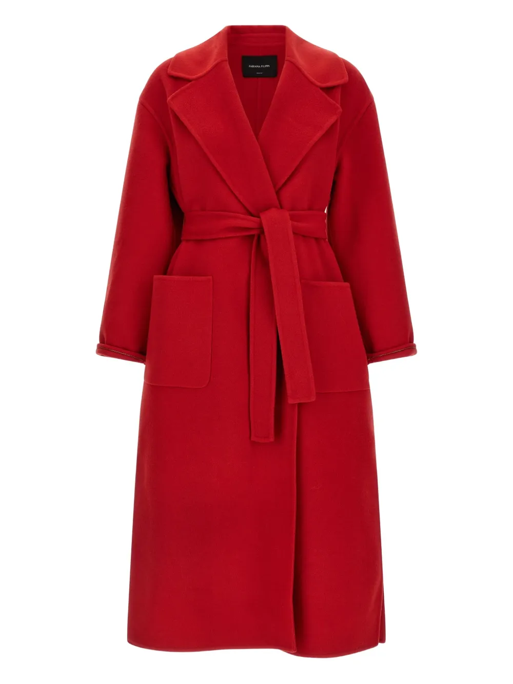Fabiana Filippi belted-lapel coat | Red | Image 1
