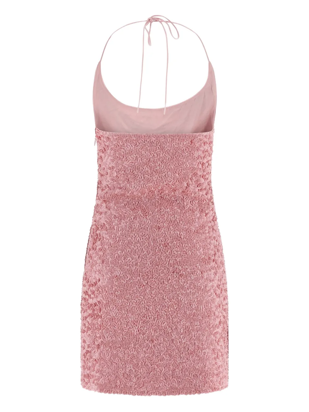 Balmain Mini-jurk met pailletten en halternek - Roze