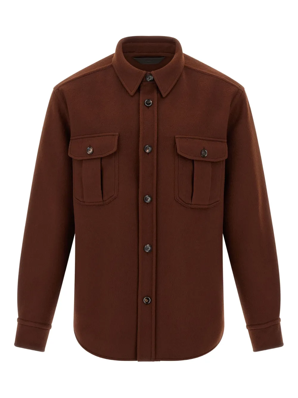 Brioni button-cuffed shirt jacket | Brown | Image 1