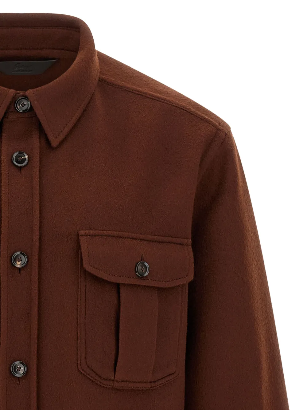 Brioni Wool-cashmere Vagabond Overshirt In Brown