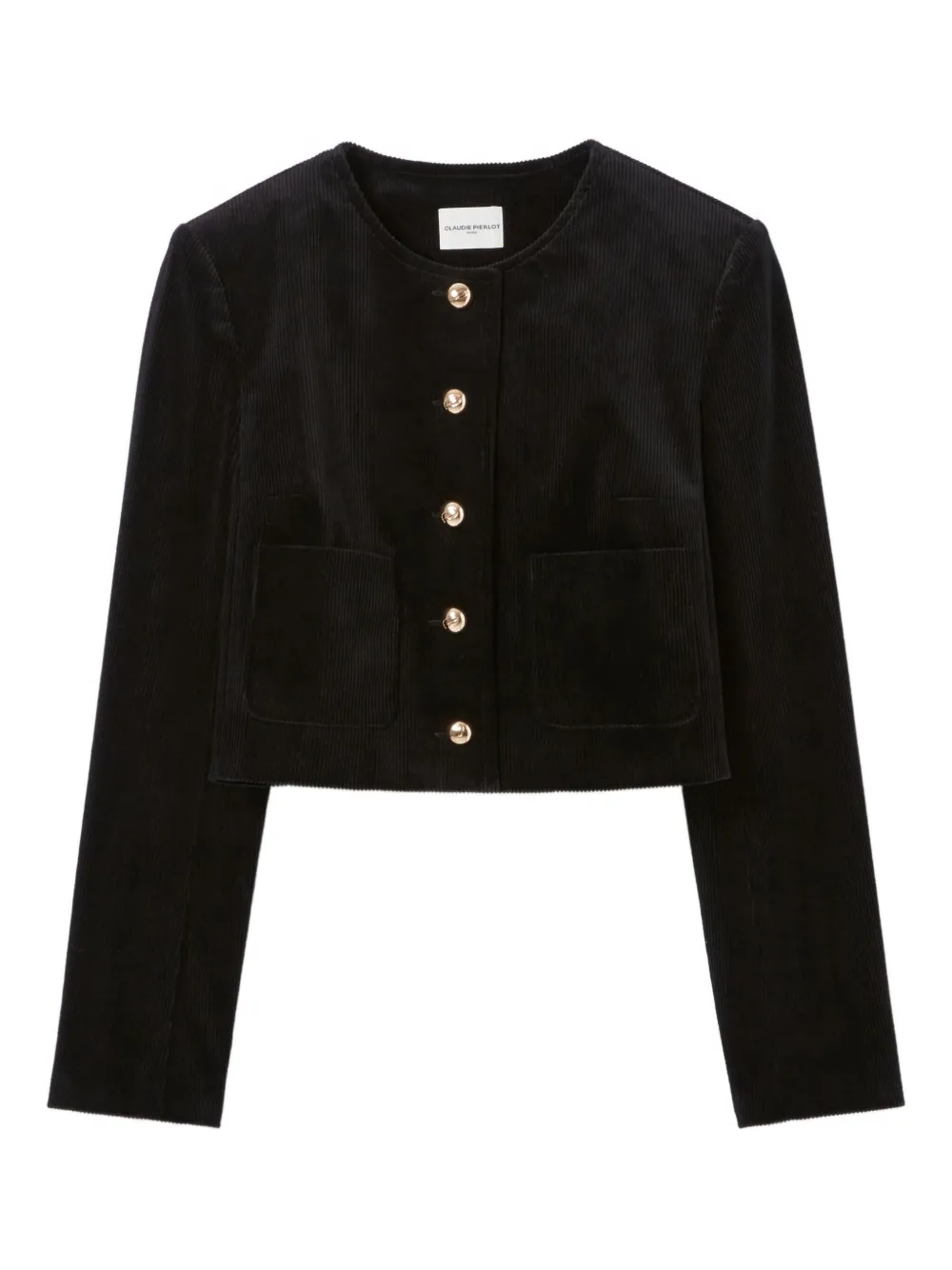 Claudie Pierlot cropped corduroy jacket - Nero