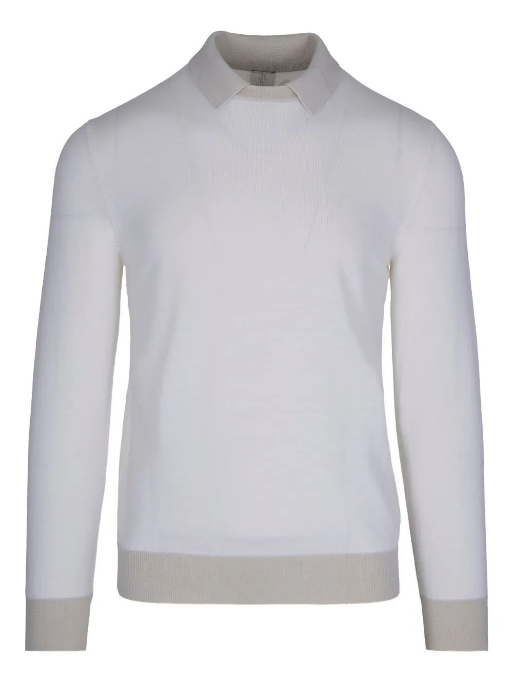 Eleventy Maglia In Lana Vergine Ivory In Gray