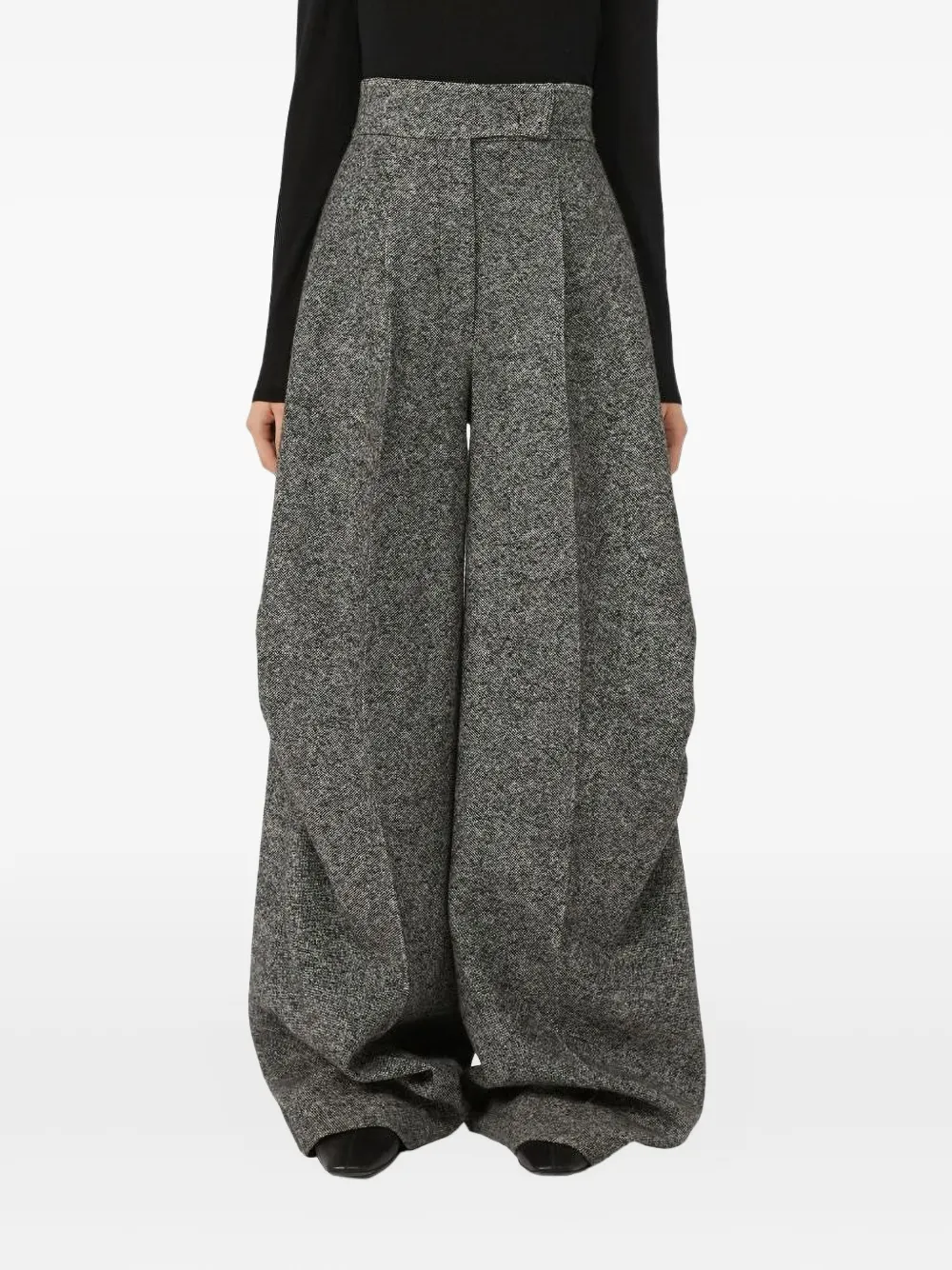 Max Mara Simone Long Trouser White In Animal Print