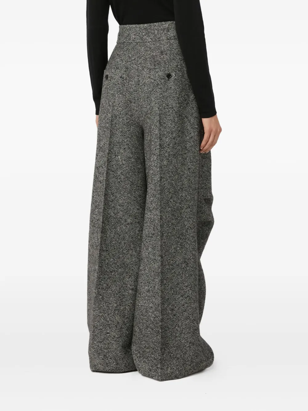 Max Mara Simone Long Trouser White In Animal Print